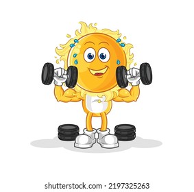the sun weight training illustration. character vector