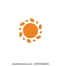 Sun, wheat, hexagon geometric symbol simple logo vector