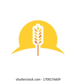 Sun wheat logo template vector icon design