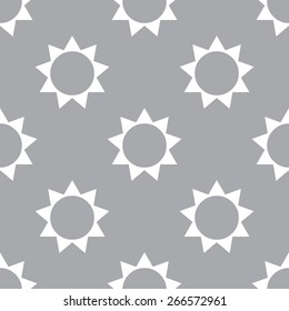 Sun white and black seamless pattern for web design. Vector symbol