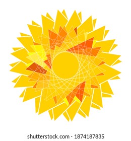 sun white orange yellow triangle round geometric