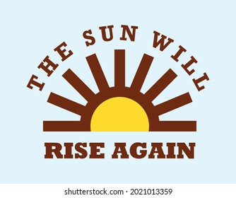 The sun will rise again logo icon vector