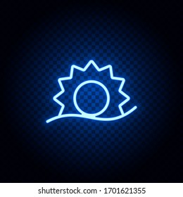 sun, wind blue neon vector icon