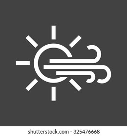 Sun, wind, breeze icon vector image. Can also be used for weather and metcons. Suitable for use on web apps, mobile apps and print media.