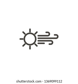 Sun, wind vector icon. Element of weather for mobile concept and web apps illustration. Thin line icon for website design and development. Vector icon