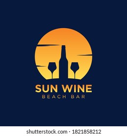 Sun wine glass inspiration for bar logo design