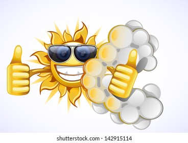 Sun with wite cloud