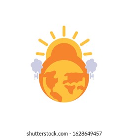 Sun and world design, Climate change global warning pollution environment nature green and extreme danger theme Vector illustration