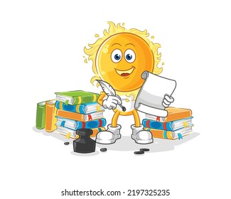 the sun writer vector. cartoon character