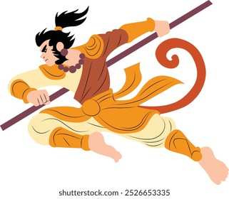 Sun Wukong jumping hand drawn