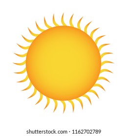 sun yellow cartoon logo vector, weather forecast icon, sun vector seasons sunny weather, sunny weather icon - sunlight illustration