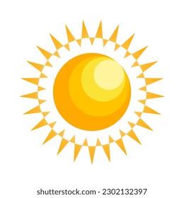 A sun with a yellow center
