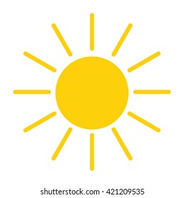 Sun yellow color icon isolated on white background