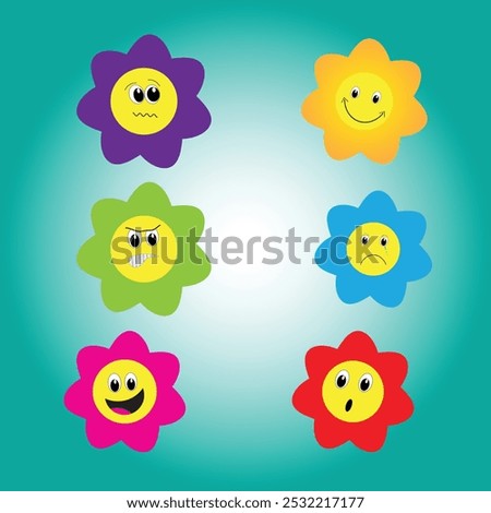 SUN Yellow Emoji Face Design with cool style Emoji silhouette vector illustration.Vector illustration Green background