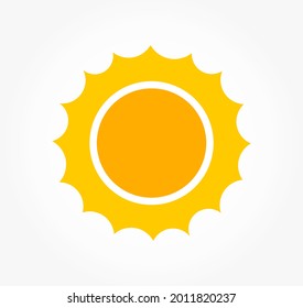 Sun. Yellow icon on white background. Vector illustration.