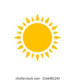 Sun. Yellow icon on white background. Vector illustration.