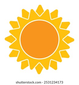 Icono amarillo del sol diseños de Vector aislados fondo blanco