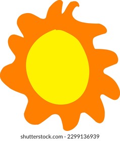 the sun is yellow and orange.