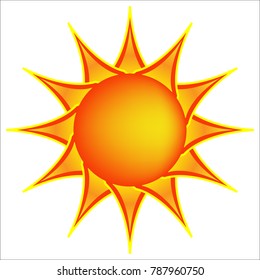 sun with yellow rays