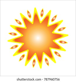 sun with yellow rays
