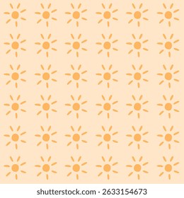 Sun yellow seamless pattern.Background or wallpaper.Summertime or boho sunset fabric.Surface design for textile.Decoration ornament.Repeat tile.Wrapping paper.Graphic design.Vector illustration.