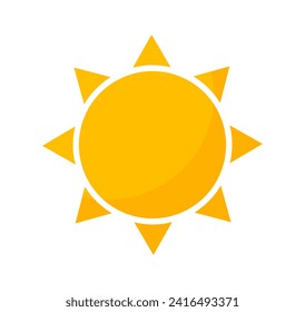 Sun. Yellow symbol summer icon. Vector illustration.