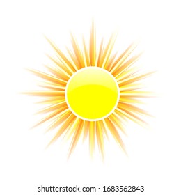 sun yellow vector illustration symbol and icon on white