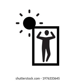 Sunbath, hot bath, shower icon