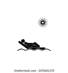 sunbath icon. Element of holiday at sea illustration. Premium quality graphic design icon. Signs and symbols collection icon for websites, web design, mobile app on white background