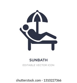 Icono de baño de sol sobre fondo blanco. Ilustración de elemento simple del concepto de Días festivos. diseño de símbolo de icono de baño de sol.