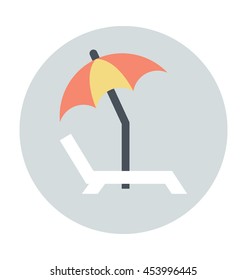 Sunbathe Colored Vector Icon