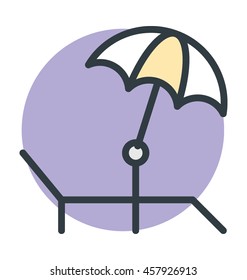 Sunbathe Colored Vector Icon