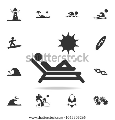sunbathe icon. Detailed set of beach holidays icons. Premium quality graphic design. One of the collection icons for websites, web design, mobile app on white background