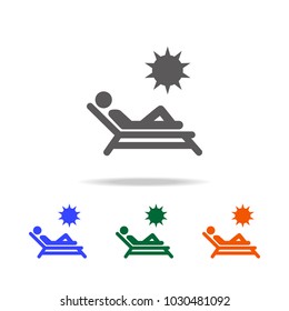 sunbathe icon. Element of Beach holidays multi colored icons for mobile concept and web apps. Thin line icon for website design and development, app development on white background