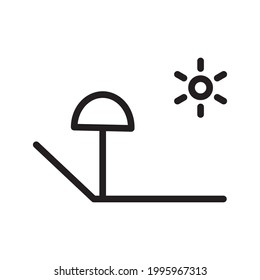 sunbathe icon or logo vector illustration of isolated sign symbol, vector illustration with high quality black outline.