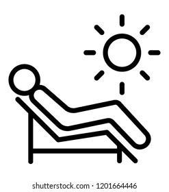 Sunbathe icon on white background 