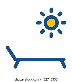 Sunbathe Vector Icon