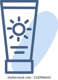 Sunbathing cream, illustration, vector on a white background.