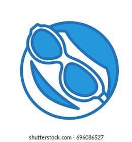 sunbathing emoticon wearing dark glasses on a beach, emoji in sunglasses getting a suntan, funny cartoon character with simplistic facial expression, simple hand drawn line icon from a set, eps 10