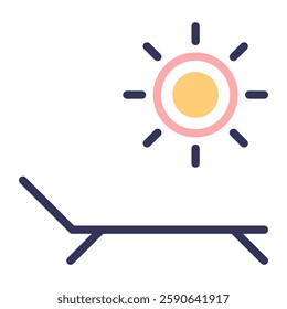 The sunbathing icon with editable stroke
