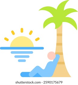 Sunbathing Icon Element For Design