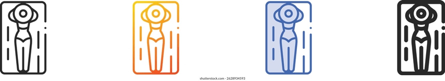 sunbathing icon.Thin Linear, Gradient, Blue Stroke and bold Style Design Isolated On White Background