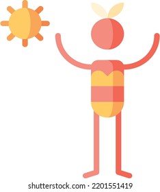 sunbathing isolated design element stock illustration. Vector on a white background