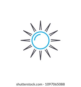 Sunbathing on the beach linear icon concept. Sunbathing on the beach line vector sign, symbol, illustration.