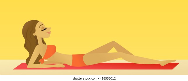 Sunbathing woman