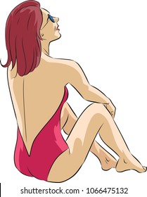 sunbathing woman smiling