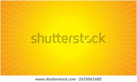 Sunbeam abstract backgroound in yellow and orange with perspective lines. Dimension 16:9. Vector illustration.