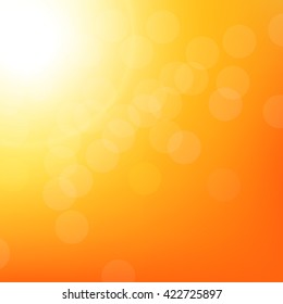 Sunbeam Background With Bokeh, With Gradient Mesh, Vector Illustration