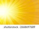 Sunbeam explosion with radial rays and vintage comic burst pattern in yellow and orange color with bright solar energy flare on modern background retro texture vector illustration design