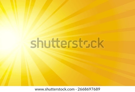 Sunbeam explosion with radial rays and vintage comic burst pattern in yellow and orange color with bright solar energy flare on modern background retro texture vector illustration design